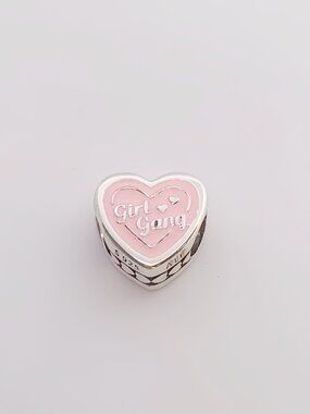 Engravable Girl Gang Heart Charm | Sterling silver | Pandora US